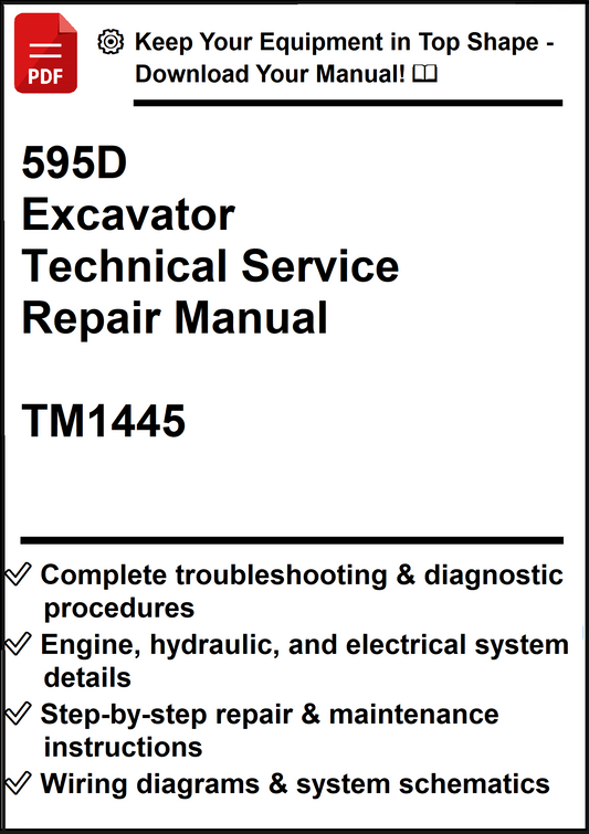 John Deere 595D Excavator Technical Service Repair Manual TM1445 - PDF
