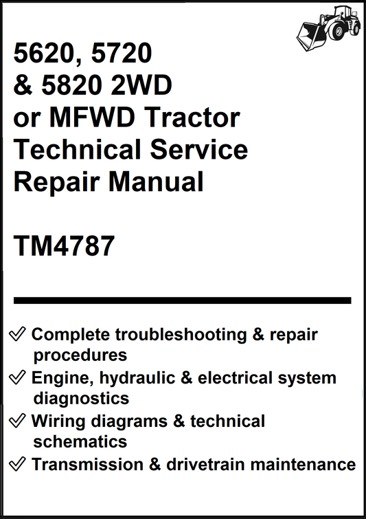 John Deere 5620, 5720 and 5820 2WD or MFWD Tractor Technical Service Repair Manual TM4787 - PDF