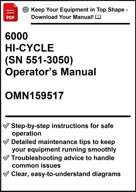 John Deere 6000 HI-CYCLE (SN 551-3050) Operator’s Manual OMN159517 - PDF