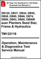 Manual cover for a technical service manual with product names and model numbers on a white background.