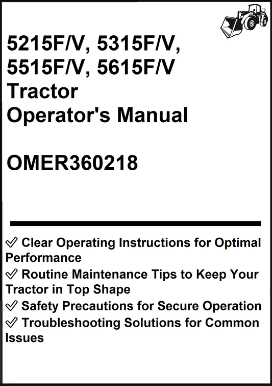 John Deere 5215F/V, 5315F/V, 5515F/V, 5615F/V Tractor Operator's Manual OMER360218 - PDF