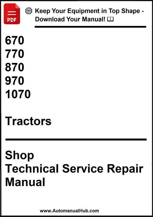 John Deere 670-770-870-970-1070 Tractors Shop Technical Service Repair Manual - PDF