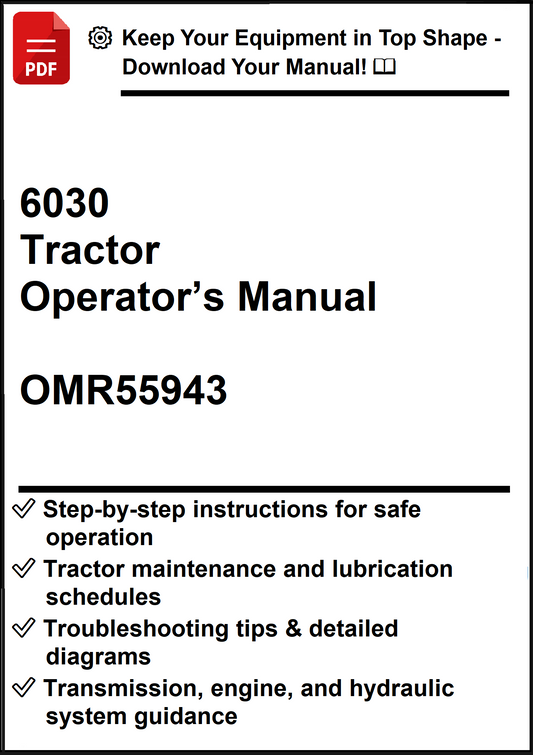 John Deere 6030 Tractor Operator’s Manual OMR55943 - PDF