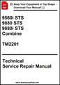 Technical Service Repair Manual for agricultural equipment with text and a red PDF icon.