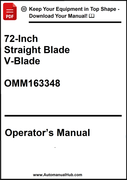 John Deere 72-Inch Straight Blade And V-Blade Operator's Manual OMM163348 - PDF