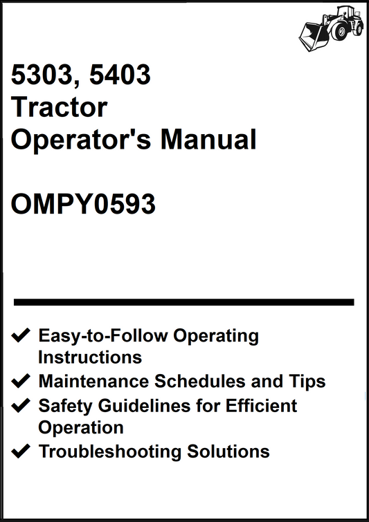 John Deere 5303, 5403 Tractor Operator's Manual OMPY0593 - PDF