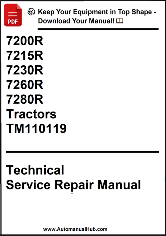 John Deere 7200R, 7215R, 7230R, 7260R and 7280R Tractors Technical Service Repair Manual TM110119 - PDF