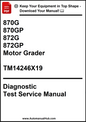 John Deere 870G, 870GP, 872G, 872GP Motor Grader Diagnostic Test Service Manual TM14246X19 - PDF