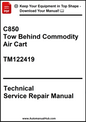 Technical service repair manual for a tow behind commodity air cart model C850, with text and a download link.