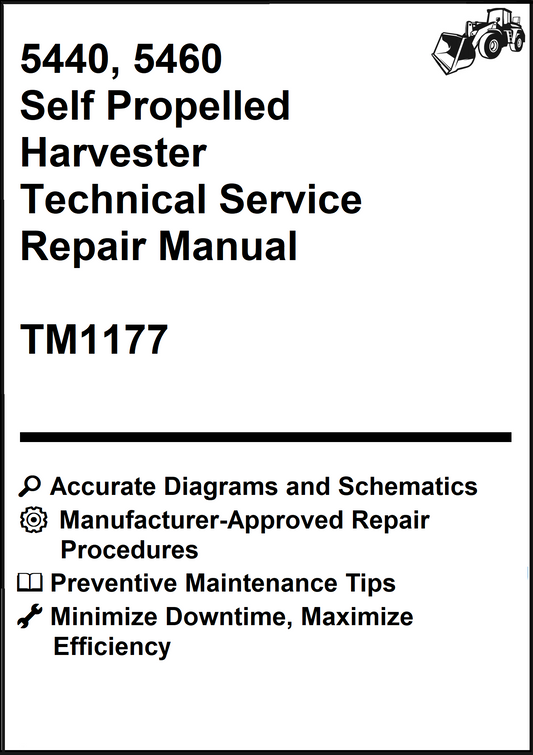 John Deere 5440, 5460 Self Propelled Harvester Technical Service Repair Manual TM1177 - PDF