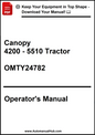 Operator's manual for Canopy 4200 - 5510 Tractor with a download prompt at the top.