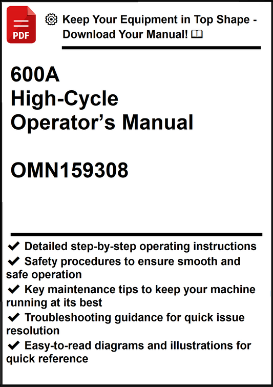 John Deere 600A High-Cycle Operator’s Manual OMN159308 - PDF