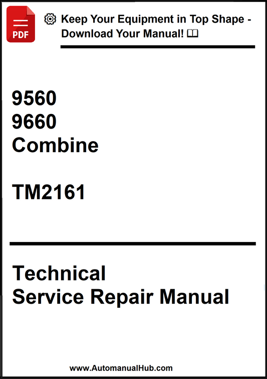 Technical Service Repair Manual for 9560 and 9660 Combine with model number TM2161 on a white background.