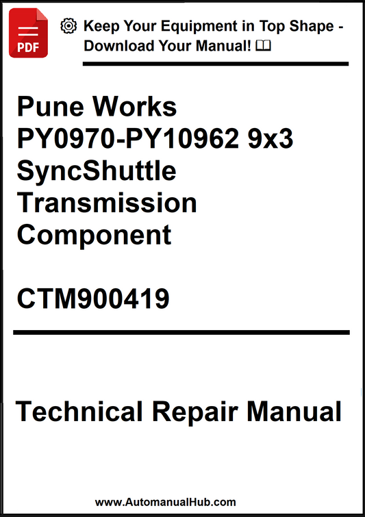 Technical repair manual for Pune Works SyncShuttle transmission component on a white background