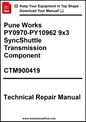 Technical repair manual for Pune Works SyncShuttle transmission component on a white background