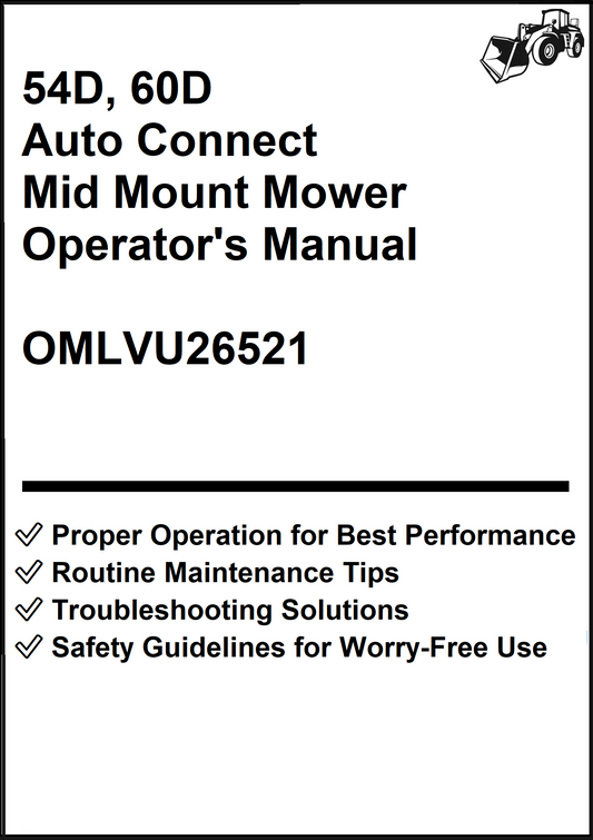 John Deere 54D, 60D Auto Connect Mid Mount Mower Operator's Manual OMLVU26521 - PDF