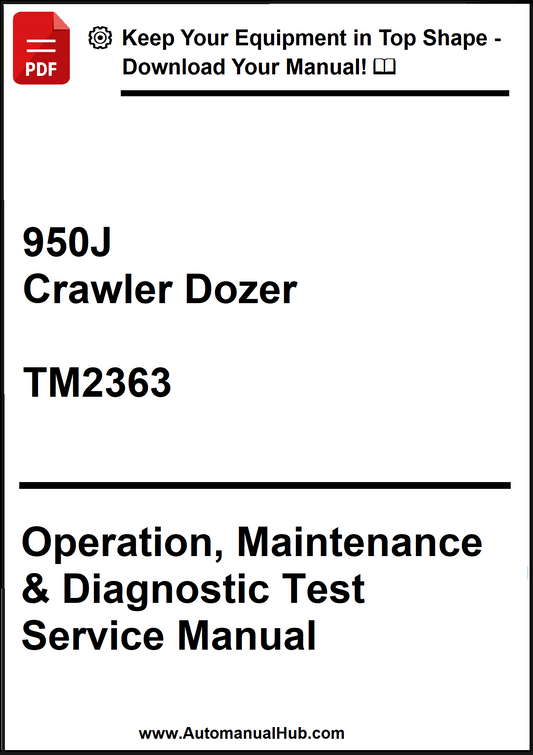 Manual cover for John Deere 950J Crawler Dozer TM2363 Operation, Maintenance & Diagnostic Test Service Manual.