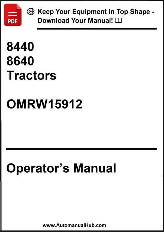 John Deere 8440 and 8640 Tractors Operator’s Manual OMRW15912 - PDF