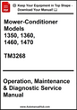 John Deere Mower-Conditioner Models 1350, 1360, 1460, 1470 Operation, Maintenance & Diagnostic Service Manual TM3268 - PDF