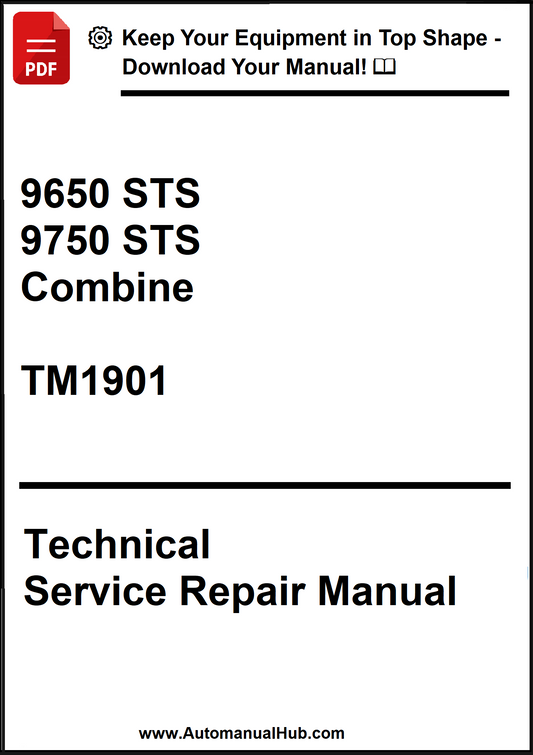Technical Service Repair Manual for 9650 STS and 9750 STS Combine, model TM1901, with a download offer on top.