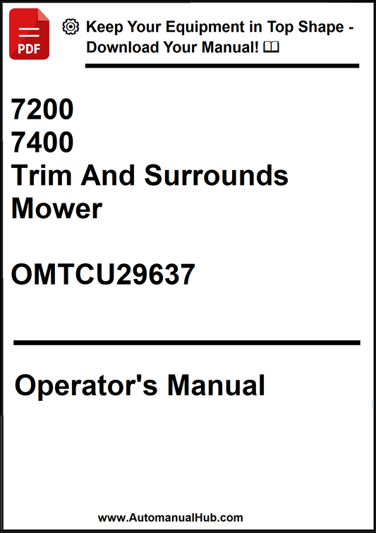 John Deere 7200, 7400 Trim And Surrounds Mower Operator's Manual OMTCU29637 - PDF