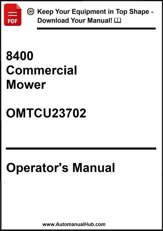 John Deere 8400 Commercial Mower Operator's Manual OMTCU23702 - PDF