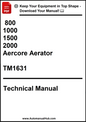John Deere 800, 1000, 1500, 2000 Aercore Aerator Technical Manual TM1631 - PDF
