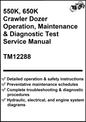 John Deere 550K, 650K Crawler Dozer Operation, Maintenance & Diagnostic Test Service Manual TM12288 - PDF