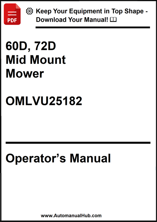 John Deere 60D, 72D Mid Mount Mower Operator's Manual OMLVU25182 - PDF