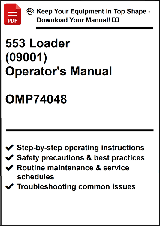 John Deere 553 Loader (09001) Operator's Manual OMP74048 - PDF