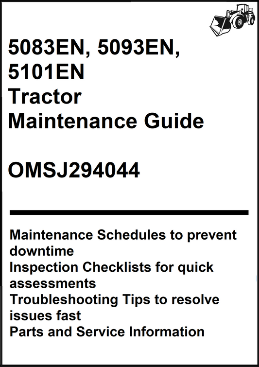 John Deere 5083EN, 5093EN, 5101EN Tractor Maintenance Guide OMSJ294044 - PDF