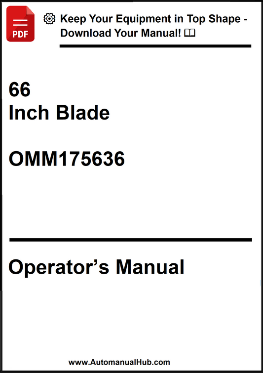 John Deere 66 Inch Blade Operator's Manual OMM175636 - PDF