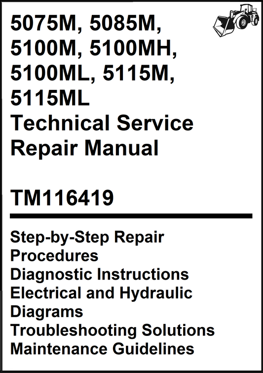 John Deere 5075M, 5085M, 5100M, 5100MH, 5100ML, 5115M, 5115ML Technical Service Repair Manual TM116419 - PDF