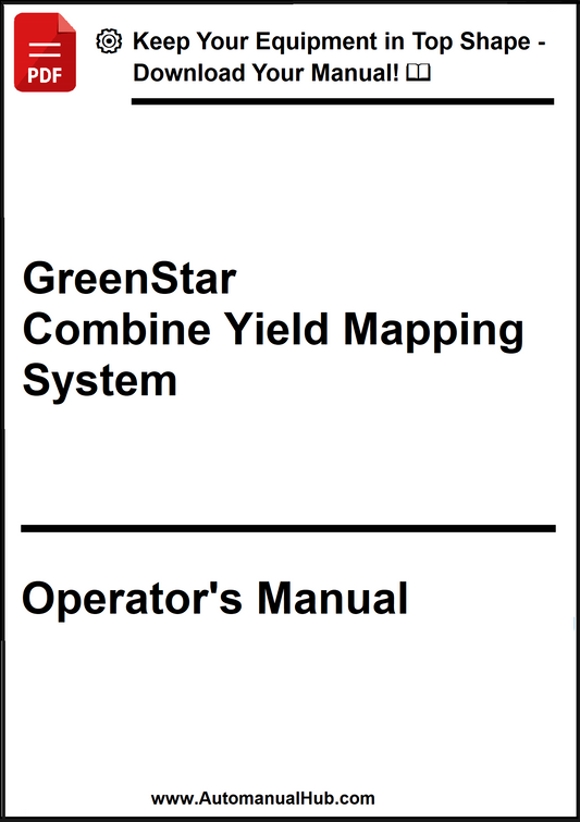 Operator's manual for GreenStar Combine Yield Mapping System on a white background