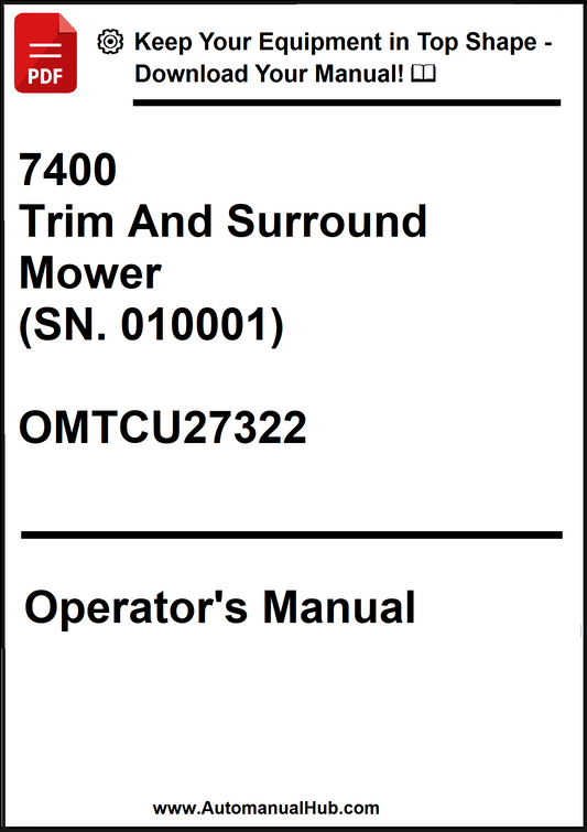 John Deere 7400 Trim And Surround Mower (SN. 010001) Operator's Manual OMTCU27322 - PDF