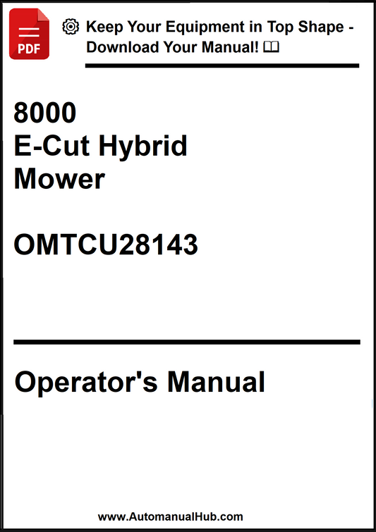 John Deere 8000 E-Cut Hybrid Mower Operator's Manual OMTCU28143 - PDF