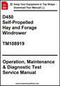 Manual cover for D450 Self-Propelled Hay and Forage Windrower with text on a white background