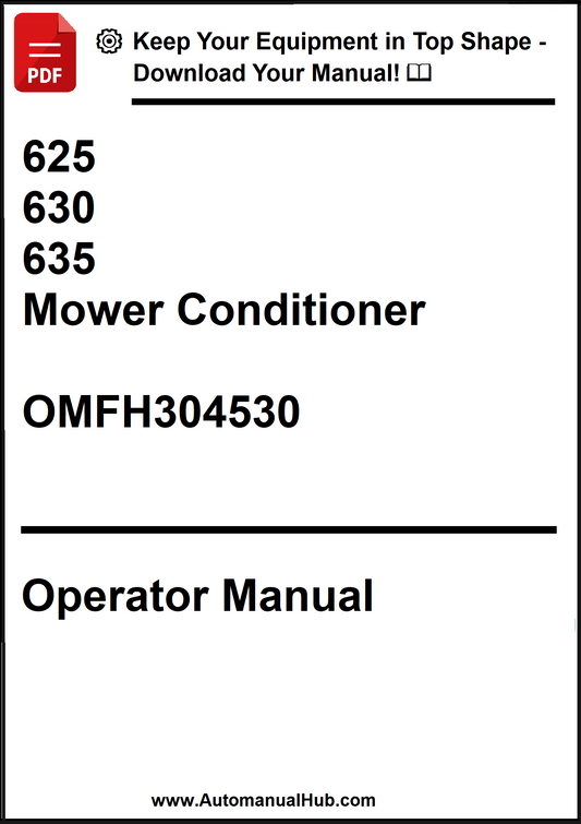 John Deere 625, 630, 635 Mower Conditioner Operator Manual OMFH304530 - PDF