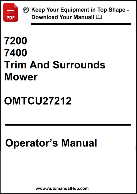John Deere 7200, 7400 Trim And Surrounds Mower Operator's Manual OMTCU27212 - PDF