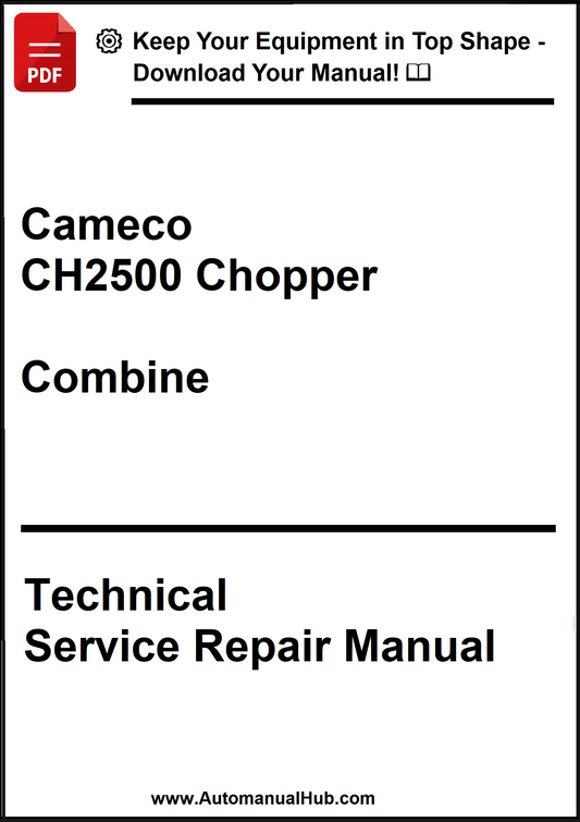 Technical service repair manual for Cameco CH2500 Chopper Combine on a white background