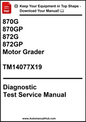 John Deere 870G, 870GP, 872G, 872GP Motor Grader Diagnostic Test Service Manual TM14077X19 - PDF
