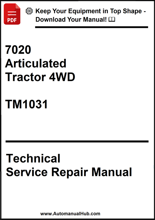 John Deere 7020 Articulated Tractor 4WD Technical Service Repair Manual TM1031 - PDF