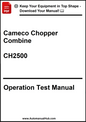 Cameco Chopper Combine CH2500 Operation Test Manual on a white background