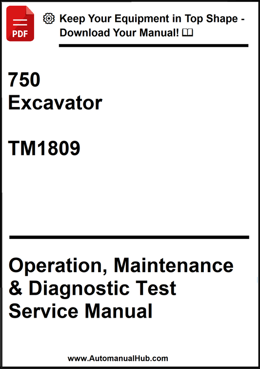 John Deere 750 Excavator Operation, Maintenance & Diagnostic Test Service Manual TM1809 - PDF