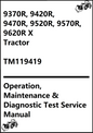 John Deere 9370R, 9420R, 9470R, 9520R, 9570R, 9620R X Tractor Operation, Maintenance & Diagnostic Test Service Manual TM119419 - PDF