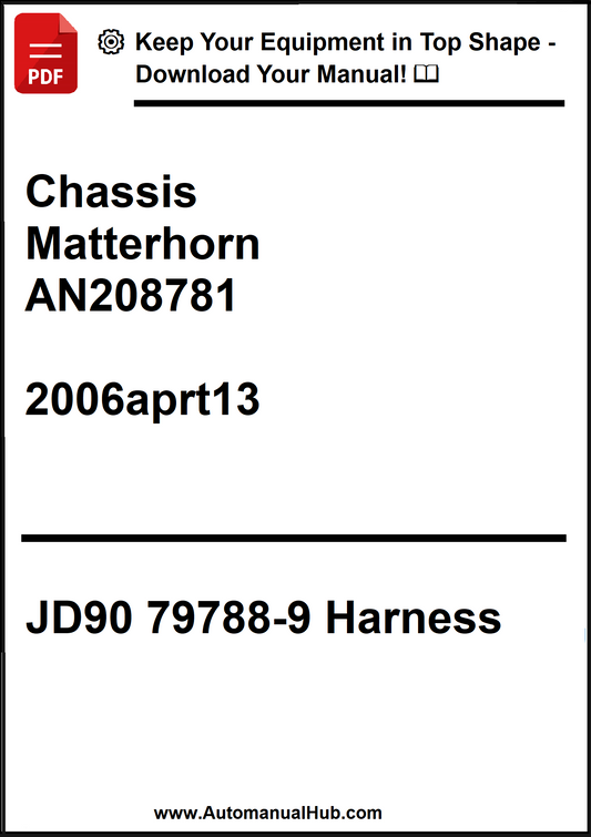 Technical document for Chassis Matterhorn AN208781 with product details and a call to action to download a manual.
