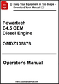 Powertech E4.5 OEM Diesel Engine operator's manual on a white background