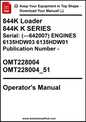 John Deere 844K Loader Operator's Manual 844K Series: K SERIES Serial: (—642007) ENGINES 6135HDW03, 6135HDW01 Publication Number - OMT228004, OMT228004_51 - PDF