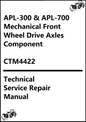 John Deere APL-300 and APL-700 Series Mechanical Front Wheel Drive Axles Component Technical Service Repair Manual CTM4422 - PDF
