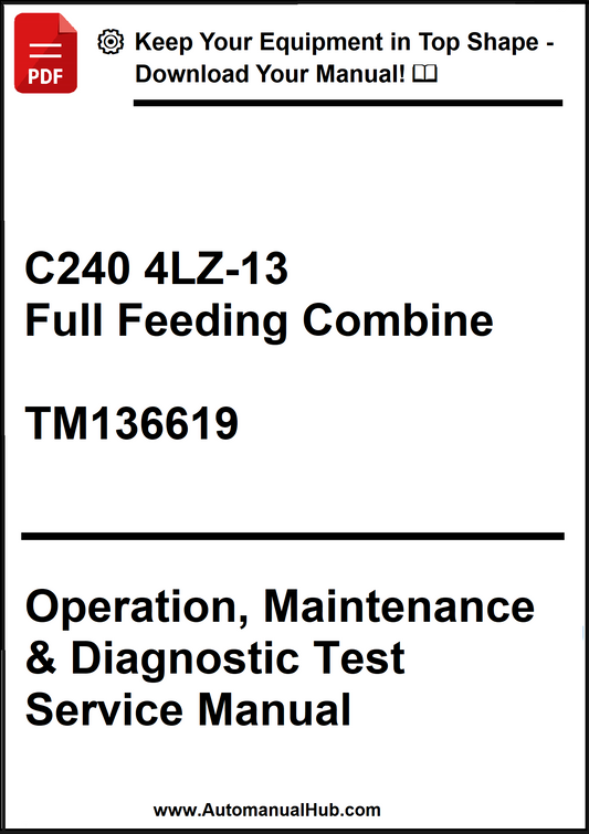 Manual cover for C240 4LZ-13 Full Feeding Combine with technical details.